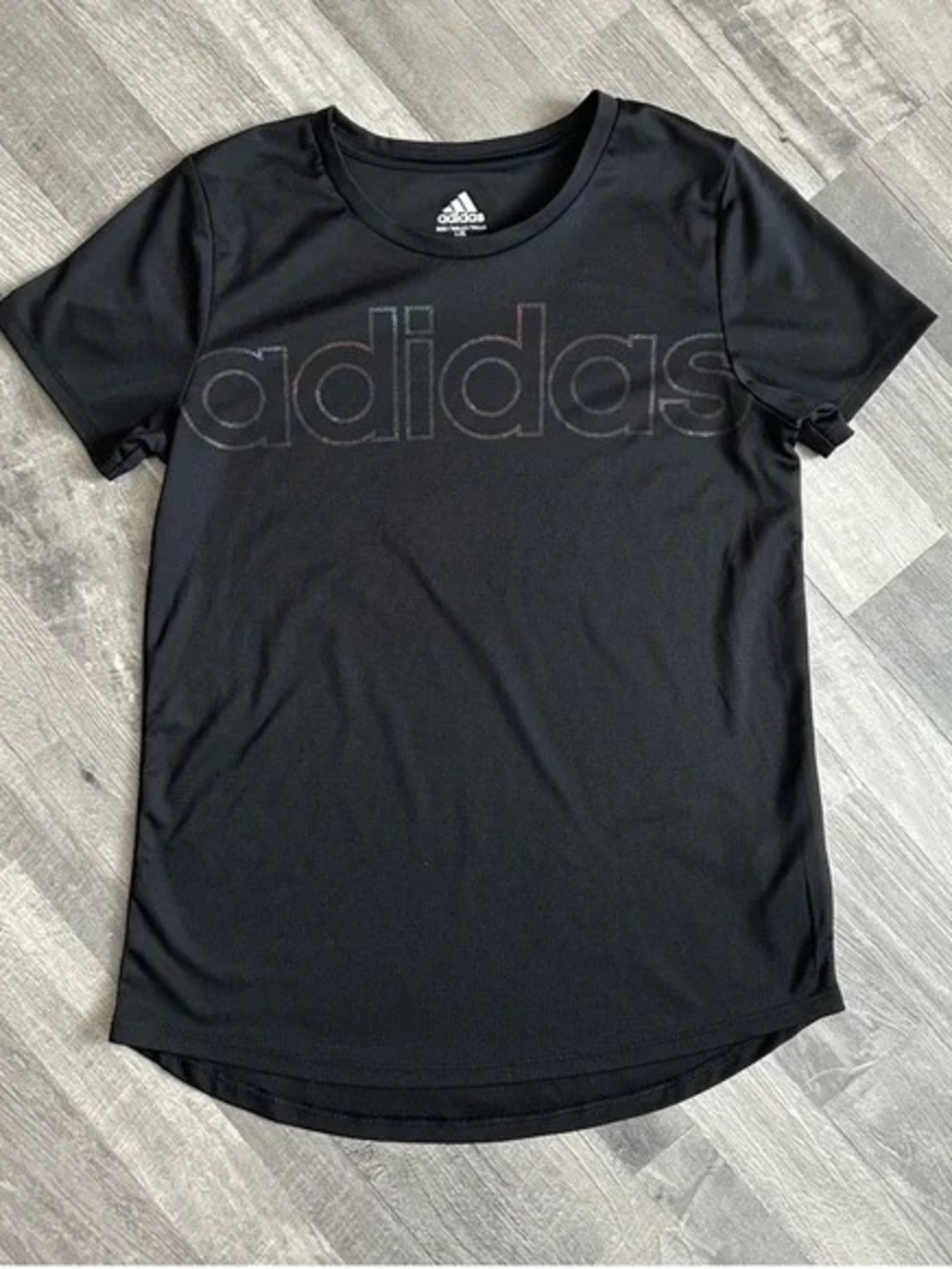 adidas Black Short Sleeve Logo Tee for Women